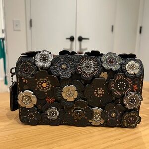 COACH 1941 Black/Purple Tea Rose Dinky 21586 Limited RARE!